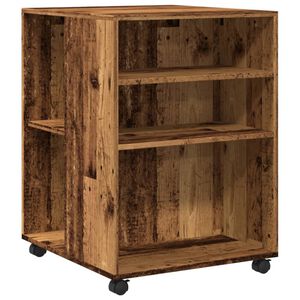 vidaXL Tavolino con Ruote Legno Antico 55x60x78 cm in Truciolato