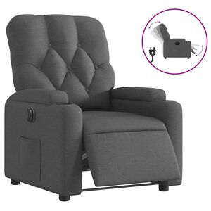vidaXL Poltrona Elettrica Reclinabile Grigio Scuro in Tessuto