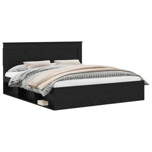 vidaXL Struttura del letto Nero 200 x 200 cm Pino massello