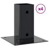 vidaXL Basi per Pali Quadrati 4 pz 61x61 mm Acciaio Verniciato Polvere