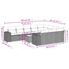 vidaXL Set Divani da Giardino 11 pz con Cuscini in Polyrattan Nero