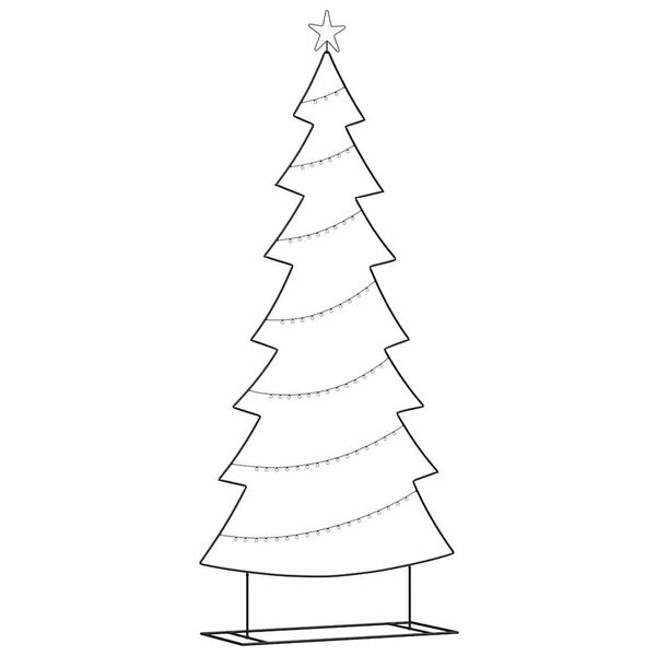 vidaXL Albero di Natale in metallo con supporto Nero 210 cm Acciaio