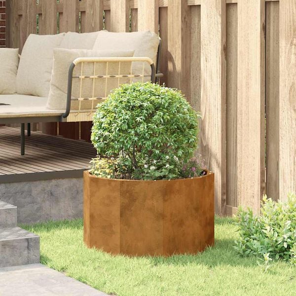 vidaXL Fioriera Ruggine 60 x 60 x 35 cm
