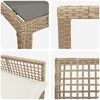 vidaXL Set da Pranzo per Giardino 9 pcs Beige polyrattan