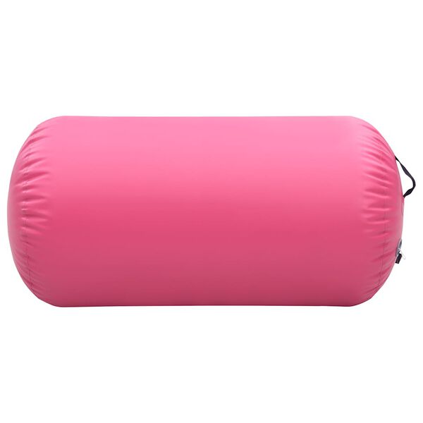 vidaXL Rullo da Ginnastica Gonfiabile con Pompa 120x75 cm in PVC Rosa