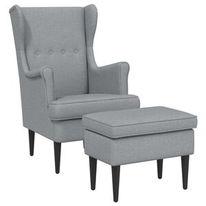 vidaXL Poltrona con Ottomano 2 pz Grigio Chiaro Tessuto