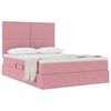 vidaXL Letto con contenitore e materasso Rosa 140 x 200 cm Velluto
