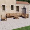 vidaXL Set Divani da Giardino 9 pz Marrone Ambra Legno Massello Pino