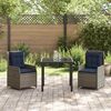 vidaXL Set da Pranzo per Giardino 3 pcs Grigio Poly Rattan
