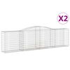 vidaXL Cesti Gabbioni ad Arco 2 pz 400x50x100/120 cm Ferro Zincato