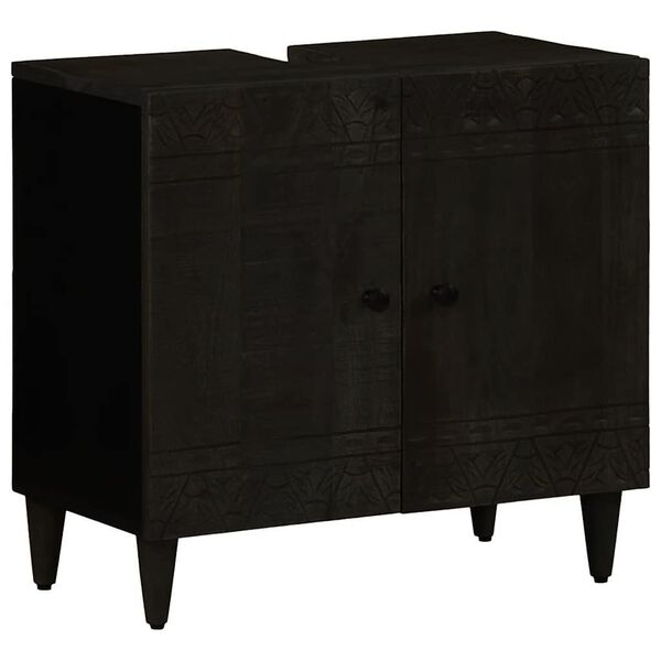 vidaXL Set Mobili da Bagno 2pz in Legno Massello di Mango