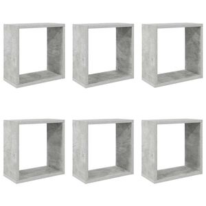 vidaXL Mensole Parete a Cubo 6 pz Grigio Cemento 30x15x30 cm