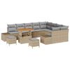 vidaXL Set Divano da Giardino 12 pcs Beige Poly Rattan