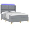 vidaXL Letto a molle con materasso Grigio chiaro 140 x 200 cm Tessuto