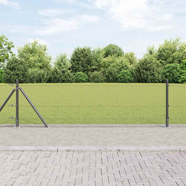 vidaXL Palo della recinzione Grigio 10 x 0,5 m (rete 19 x 19 mm)