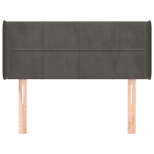 vidaXL Testiera ad Orecchio Grigio Scuro 83x16x78/88 cm in Velluto