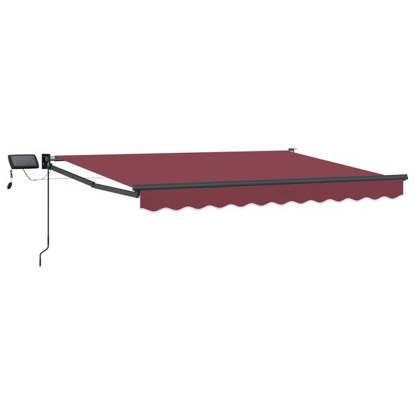 vidaXL Tenda retrattile manuale con LED Rosso Borgogna 2,5 x 2 m