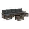 vidaXL Set Divano da Giardino 8 pz Grigio e Grigio Scuro polyrattan