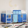 vidaXL Struttura del Letto Loft per Bambini con Tendine Bianco e Blu