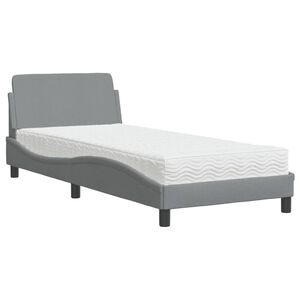 vidaXL Letto con Materasso Dover Grigio Chiaro 80x200 cm in Tessuto