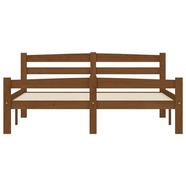 vidaXL Giroletto con 2 Cassetti Ambra Legno Massello Pino 140x200 cm