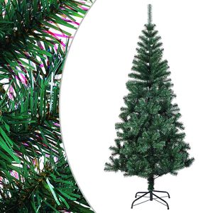 vidaXL Albero di Natale Artificiale Punte Iridescenti Verde 120 cm PVC