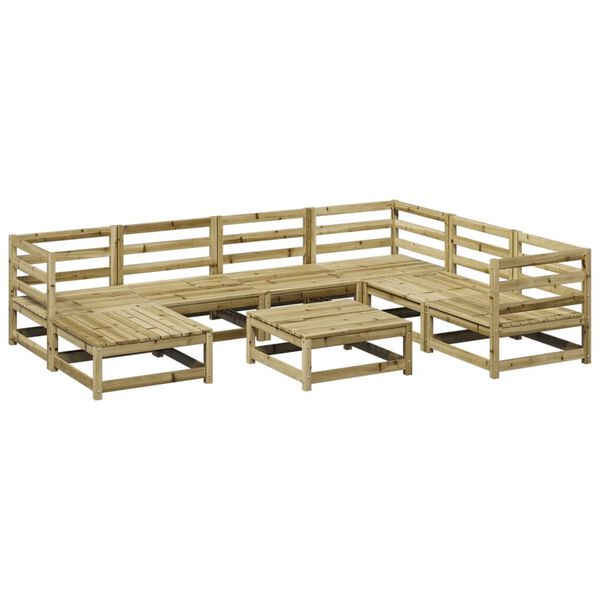 vidaXL Set Divani da Giardino 8 pz in Legno Impregnato di Pino