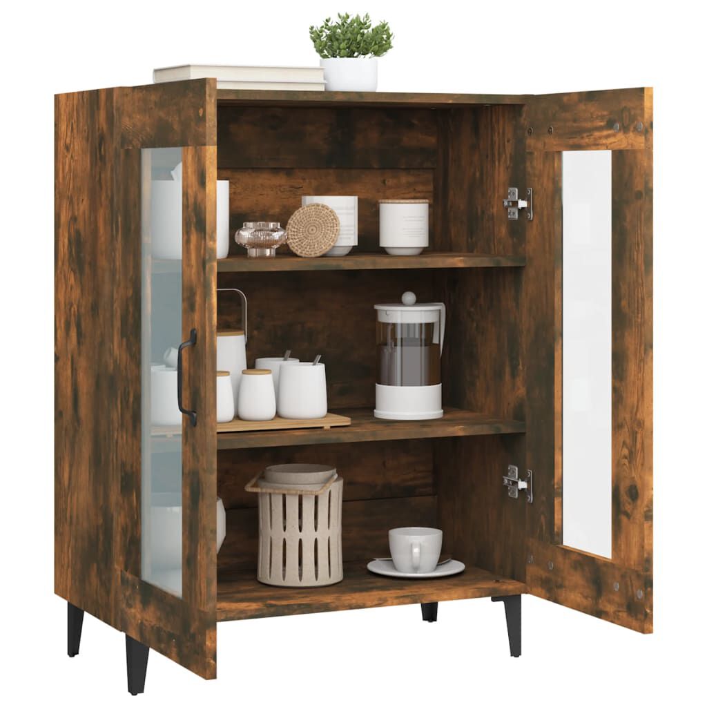 VidaXL Credenza Rovere Fumo 34,5x34x90 cm in Legno Multistrato | Leroy Merlin
