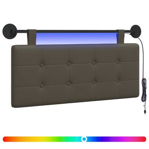 vidaXL Testiera sospesa Con luce LED Grigio Similpelle
