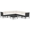 vidaXL Set Divani da Giardino 8 pz con Cuscini in Polyrattan Nero