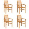 vidaXL Sedia da pranzo 4 pz Legno di teak solido Marrone