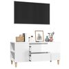vidaXL Mobile Porta TV Bianco Lucido 102x44,5x50 cm Legno Multistrato