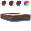 vidaXL Giroletto Luci LED Rovere Marrone 140x190 cm Legno Multistrato