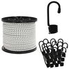 vidaXL Corde Bungee con Ganci 10 mm Nero e Bianco PP e gomma