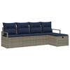 vidaXL Set di divani 5 pz 5-Numero di posti Grigio e Blu Navy