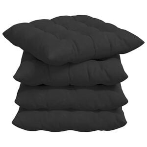 vidaXL Cuscini per Seduta 4 pz Microfibra Nero 40 x 40 x 6 cm