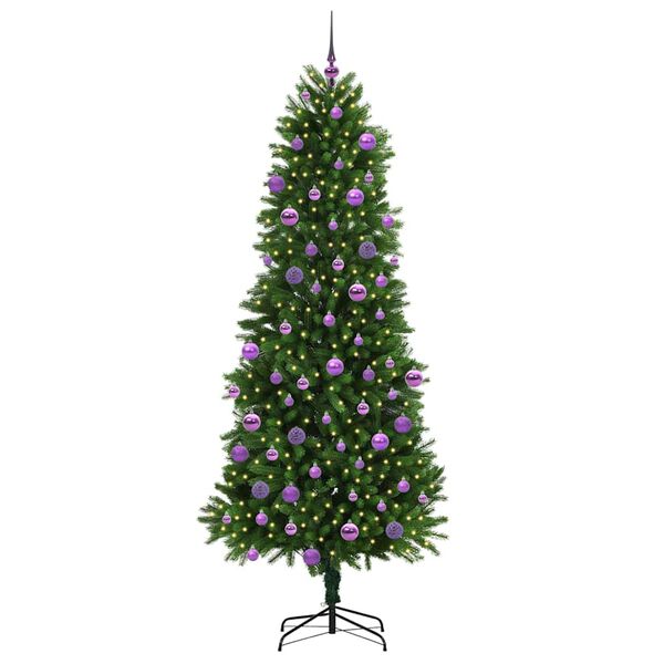 vidaXL Albero di Natale con 300 LED con supporto Verde 240 cm PE