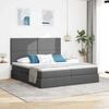 vidaXL Letto con Contenitore Grigio scuro 180 x 200 cm Pelle Sintetica