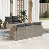 vidaXL Set Divano da Giardino 6pz con Cuscini Grigio Chiaro Polyrattan