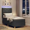 vidaXL Letto a molle con materasso con led Grigio 80 x 200 cm Tessuto
