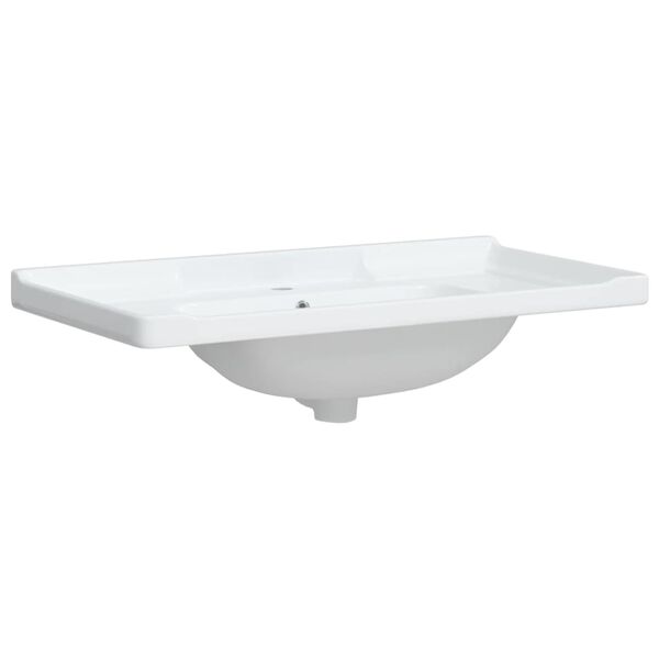 vidaXL Lavandino da Bagno Bianco 91,5x48x23cm Rettangolare in Ceramica