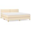 vidaXL Giroletto a Molle con Materasso Crema 180x200 cm in Tessuto