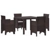 vidaXL Set da Pranzo per Giardino 5 pcs Marrone Polipropilene