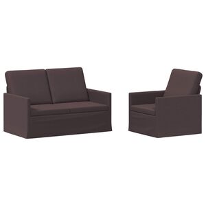vidaXL Set di divani 2 pcs Marrone Scuro Tessuto