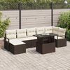 vidaXL Set Divano da Giardino 8 pcs Marrone Poly Rattan