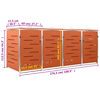 vidaXL Copri Bidoni Pattume Quadruplo 276,5x77,5x112,5 cm Acciaio Inox