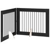 vidaXL Cancello per cani pieghevole con supporti 2 pz Rovere Nero