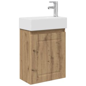 vidaXL Mobile bagno con rubinetto Rovere Artigianale