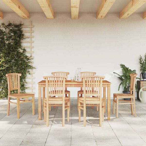 vidaXL Set da Pranzo da Giardino 7 pz in Legno Massello di Teak