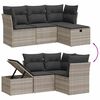 vidaXL Set Divano da Giardino 4pz con Cuscini Grigio Chiaro Polyrattan
